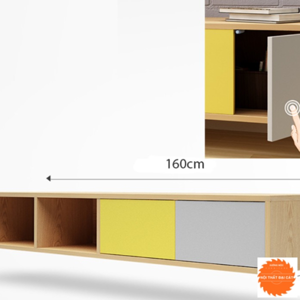 Kệ tivi treo tường màu cách điệu KTV164