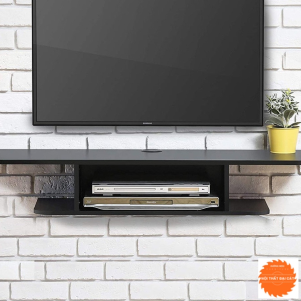 Kệ tivi treo tường gỗ đen đẹp KTV167