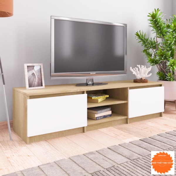 Kệ tivi thân gỗ cánh trắng KTV170