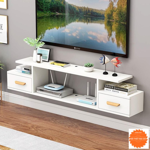 Kệ tivi treo tường màu trắng KTV176