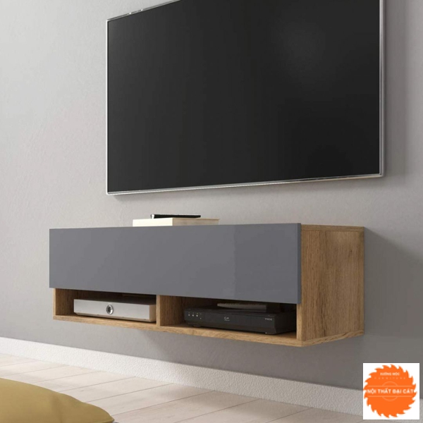 Kệ tivi treo tường màu xám đen KTV185