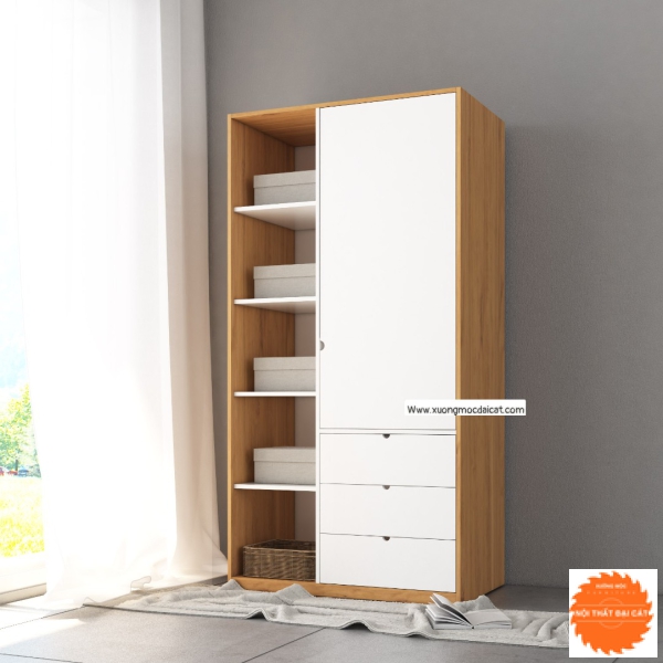 Tủ áo quần hộc kéo kết hợp nhiều ngăn TA086