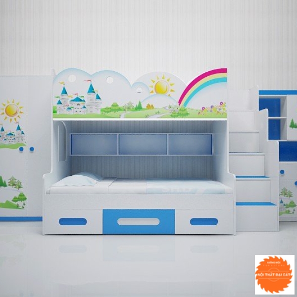 Giường tầng - tủ áo quần - bàn học GT016