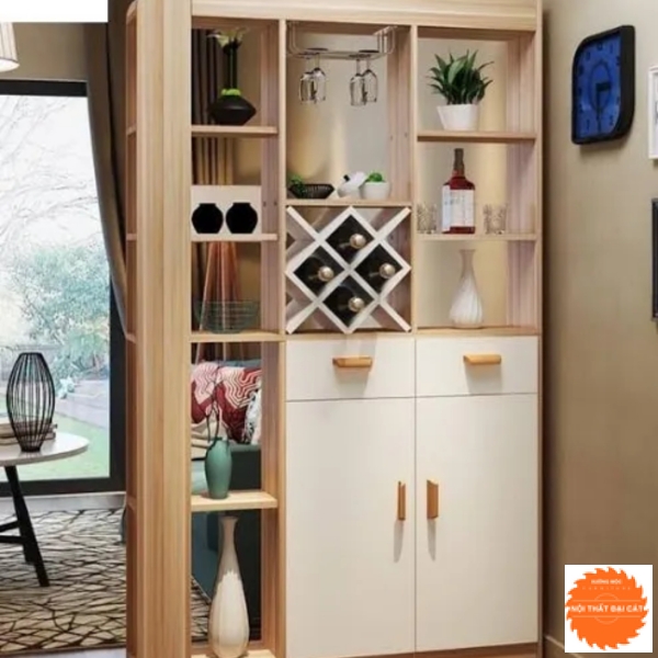 Tủ vách ngăn thiết kế đẹp bằng gỗ VN006