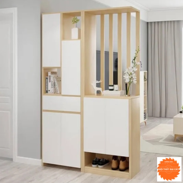 Tủ vách ngăn phòng khách kết hợp tủ giày VN010