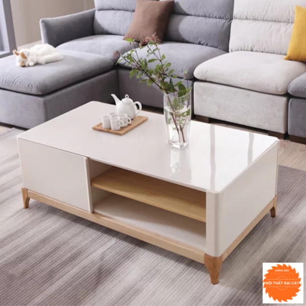 Bàn sofa - bàn trà tiếp khách gỗ trắng BS030