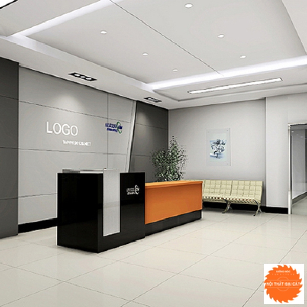 Vách logo quầy lễ tân MS001