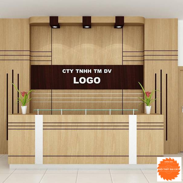 Vách logo cho quầy lễ tân MS003