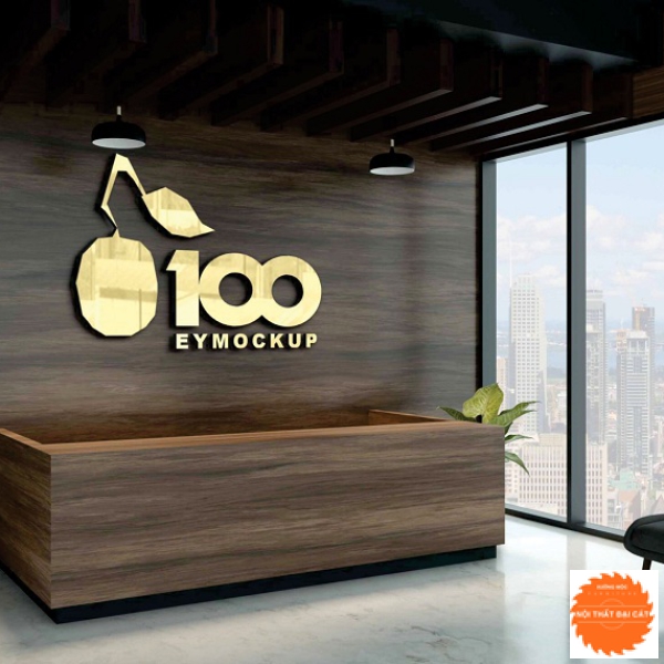Vách logo cho quầy lễ tân MS005