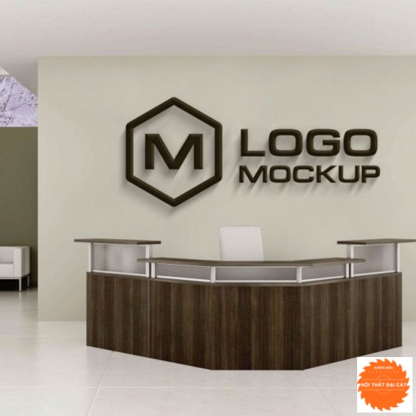 Vách logo cho quầy lễ tân MS006