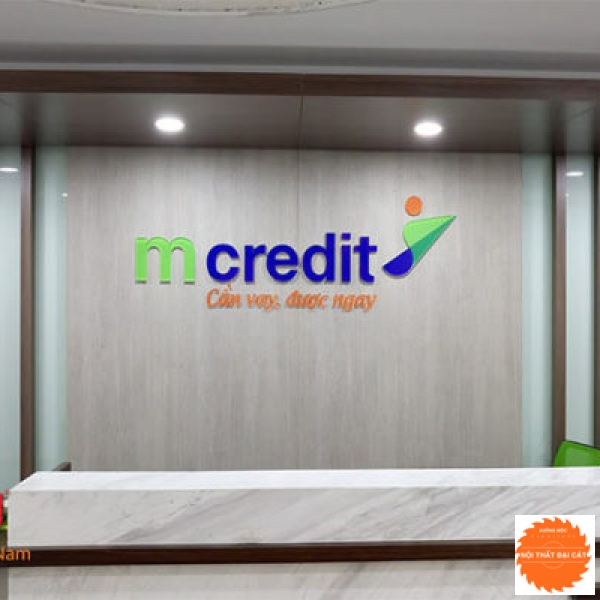 Vách logo cho quầy lễ tân MS007