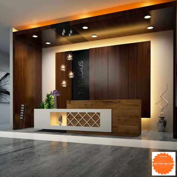 Vách logo cho quầy lễ tân MS0015