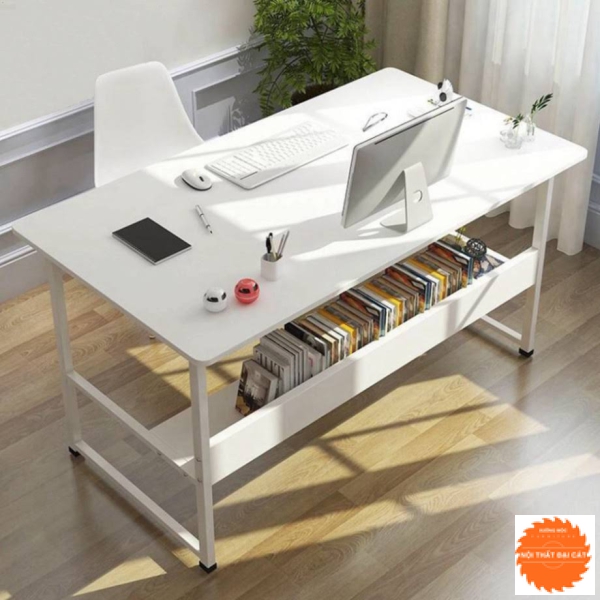 Bàn làm việc màu trắng thiết kế tiện dụng BLV025