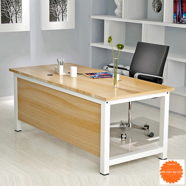 Bàn nhân viên chất liệu gỗ chân sắt 