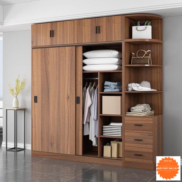 Tủ áo quần cửa lùa thiết kế hiện đại TA089