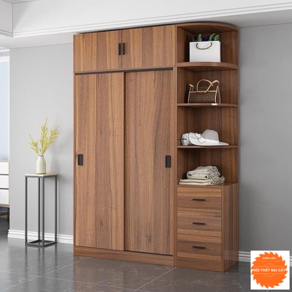 Tủ áo quần cửa lùa thiết kế hiện đại TA089