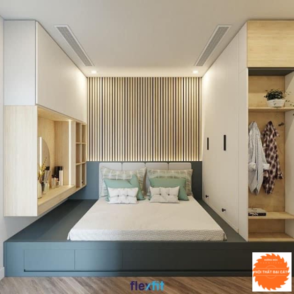 Tủ áo quần liền giường ngủ TA091