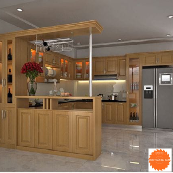 Tủ bếp kết hợp quầy bar ĐB005
