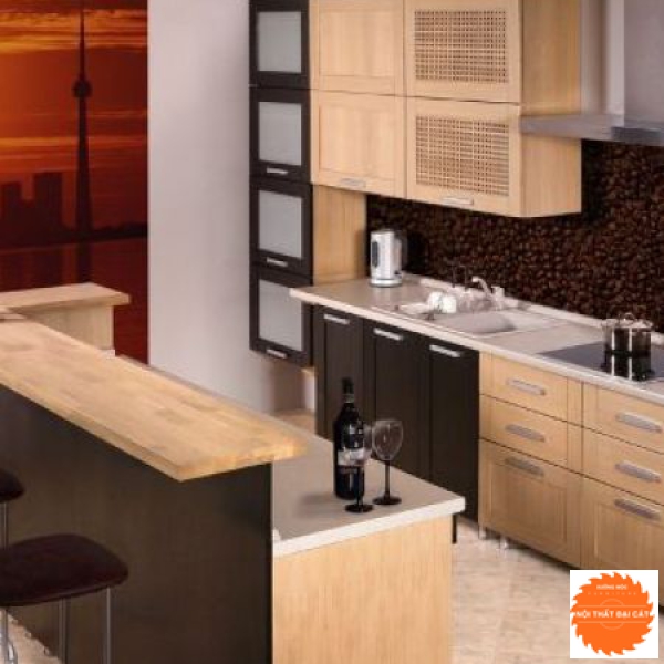 Tủ bếp kết hợp quầy bar tiện nghi ĐB030