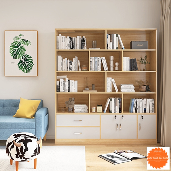 Kệ sách gỗ MDF nhiều tầng đa năng KS059