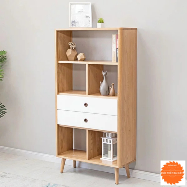 Kệ sách chân gỗ thiết kế hiện đại KS064