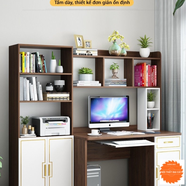 Bàn làm việc kết hợp tủ đựng sách BLV039