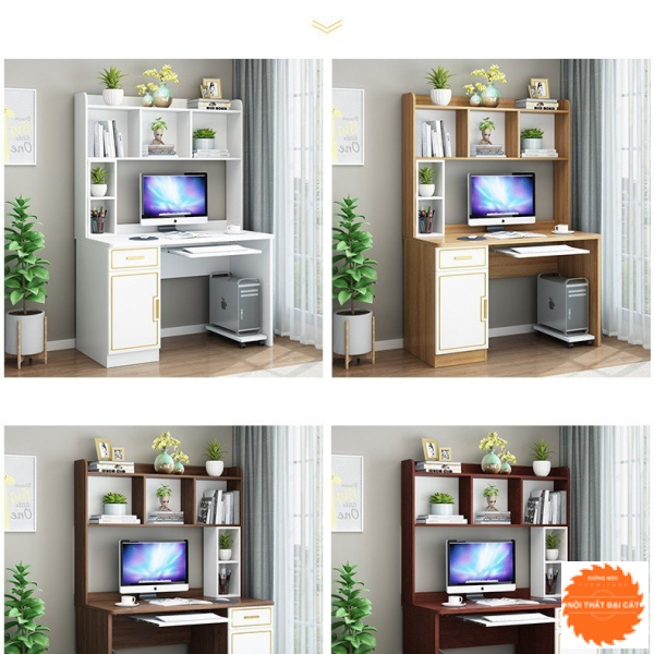 Bàn làm việc kết hợp tủ đựng sách BLV039