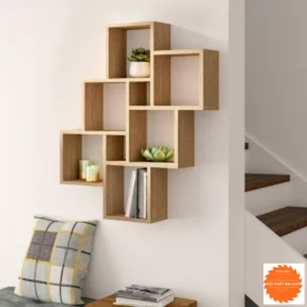 Kệ trang trí treo tường ô vuông đẹp KTT037