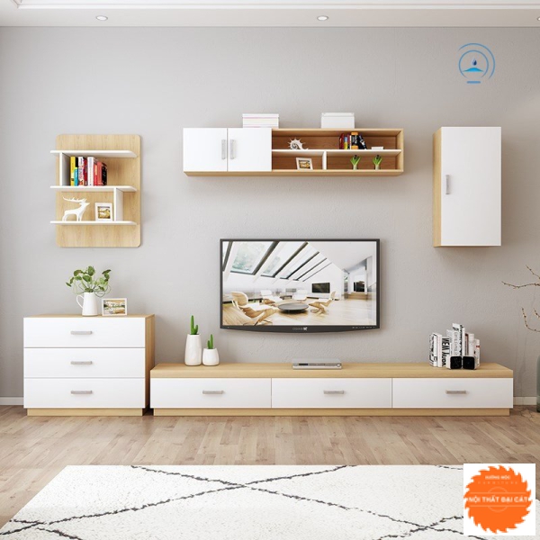 Kệ tivi kết hợp tủ, kệ trang trí KKH003