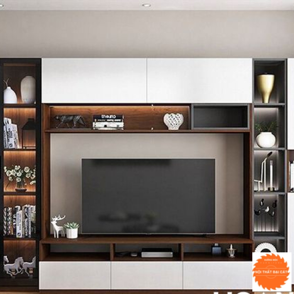 Tủ kệ tivi kết hợp tủ rượu, kệ trang trí KTV011