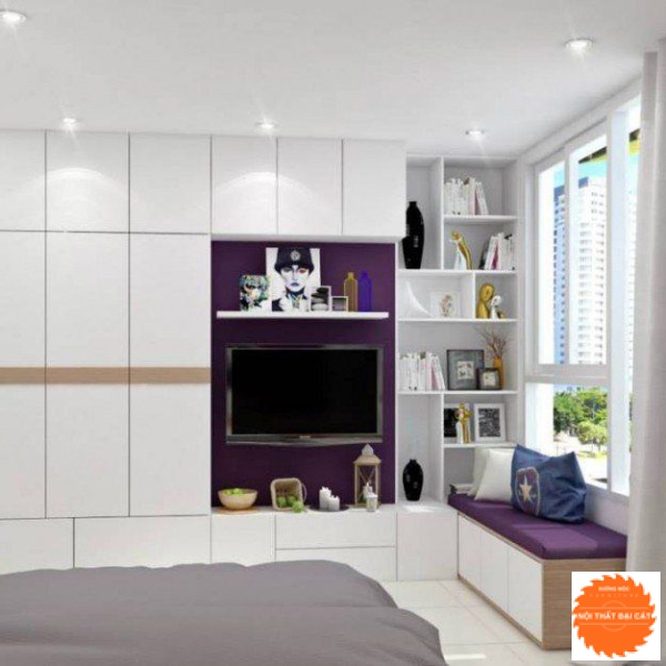 Tủ áo quần kết hợp kệ tivi, kệ trang trí TA111