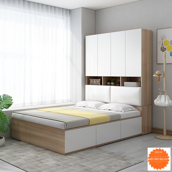 Giường ngủ thiết kế liền tủ áo quần G033