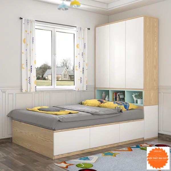 Giường ngủ liền tủ áo quần nhỏ gọn G035