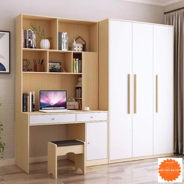 Tủ áo quần thiết kế kết hợp bàn làm việc TA124