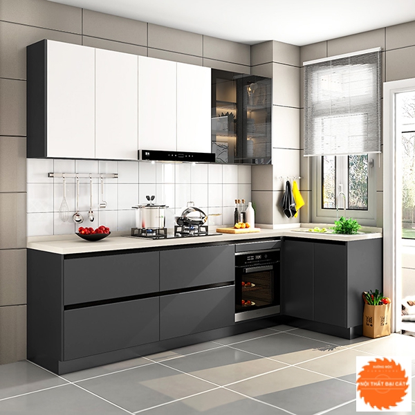 Tủ bếp thiết kế tone đen TB0054