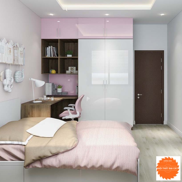 Giường ngủ kết hợp tủ áo quần - bàn làm việc G061