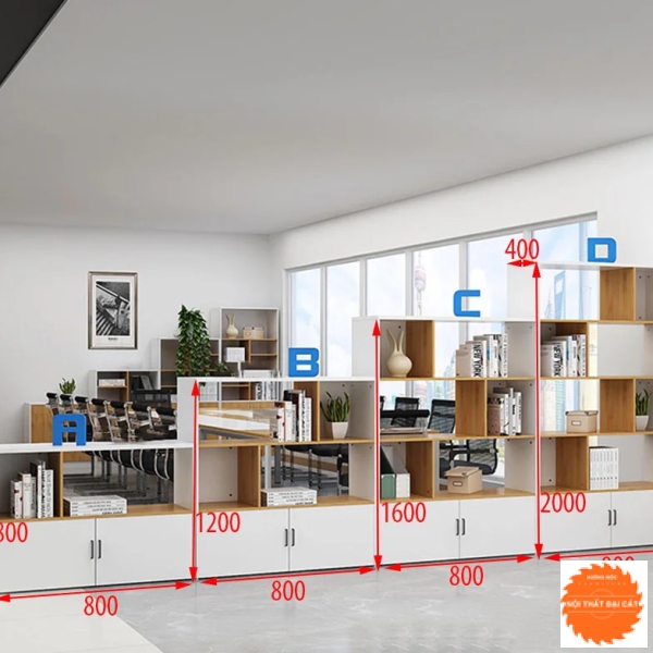 Tủ hồ sơ kiêm giá sách gỗ THST021