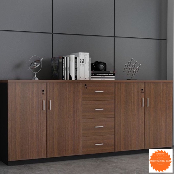 Tủ hồ sơ tone gỗ nâu đậm THST030