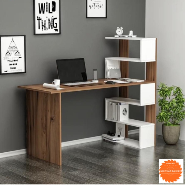Bàn làm việc kết hợp kệ thiết kế đẹp BLV097
