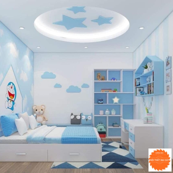 Combo phòng ngủ tone màu xanh PNTE005