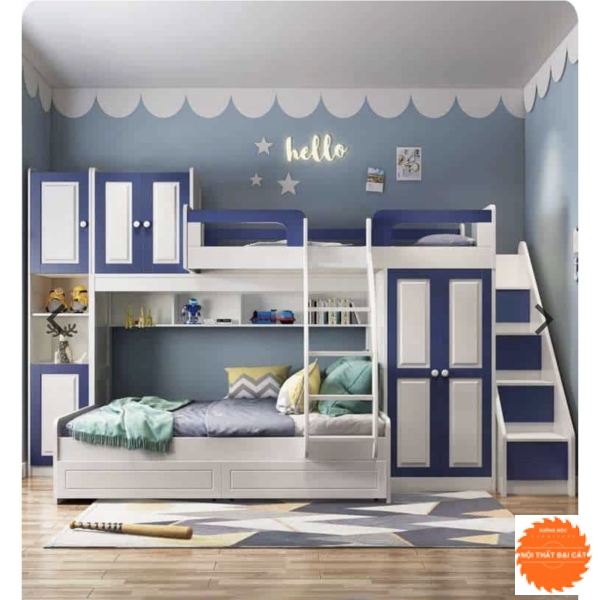 Giường tầng bằng gỗ thiết kế đa năng GT040