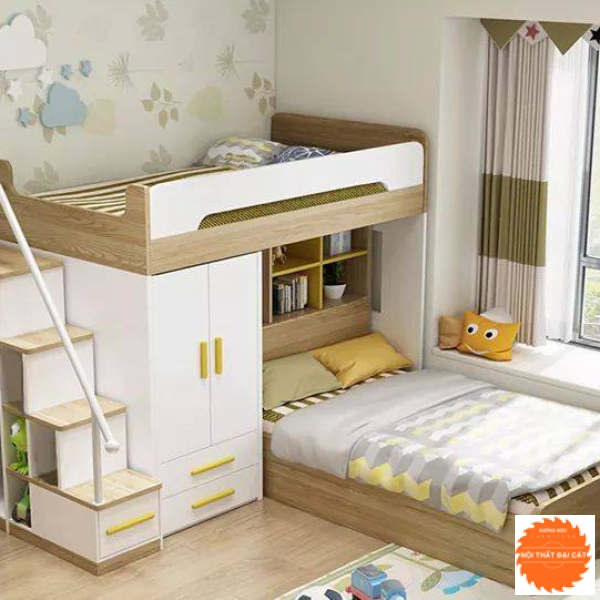 Giường tầng thông minh bằng gỗ GT042