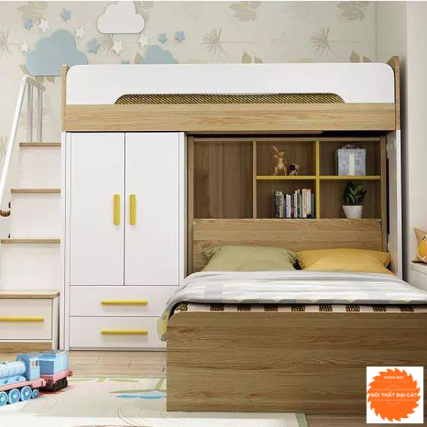 Giường tầng thông minh bằng gỗ GT042