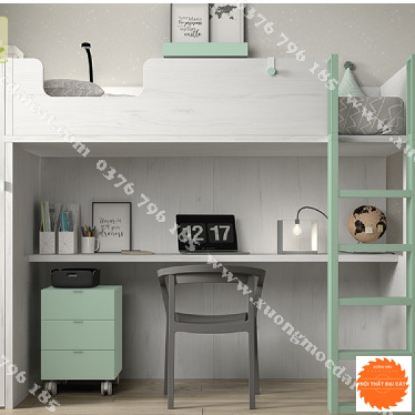 Giường tầng kết hợp bàn học - tủ áo quần GT089