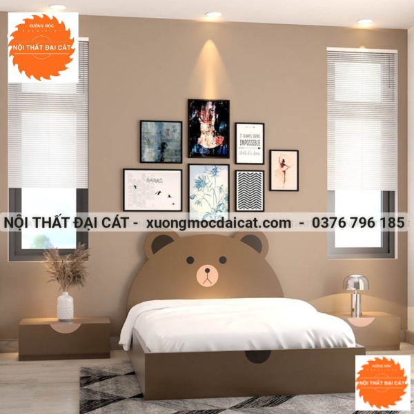 Giường cho bé hình gấu nâu MS0018