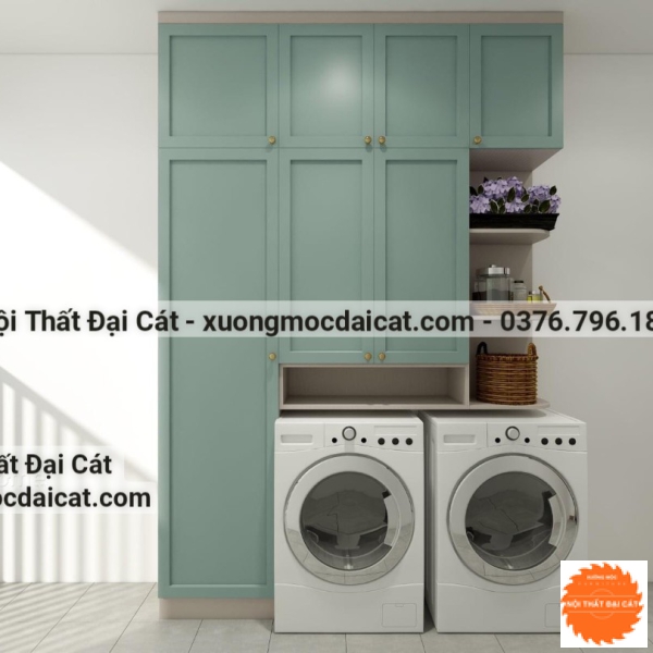 Tủ để đồ thiết kế trên máy giặt TPT025