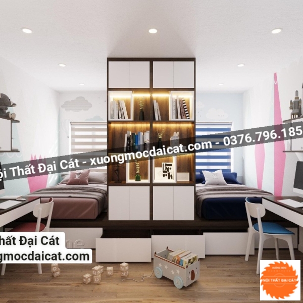 Combo nội thất phòng ngủ cho 2 bé PNTE035