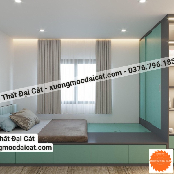 Giường ngủ kết hợp tủ áo quần G098