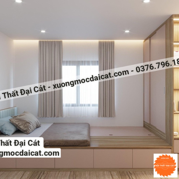 Giường ngủ kết hợp tủ áo quần G098