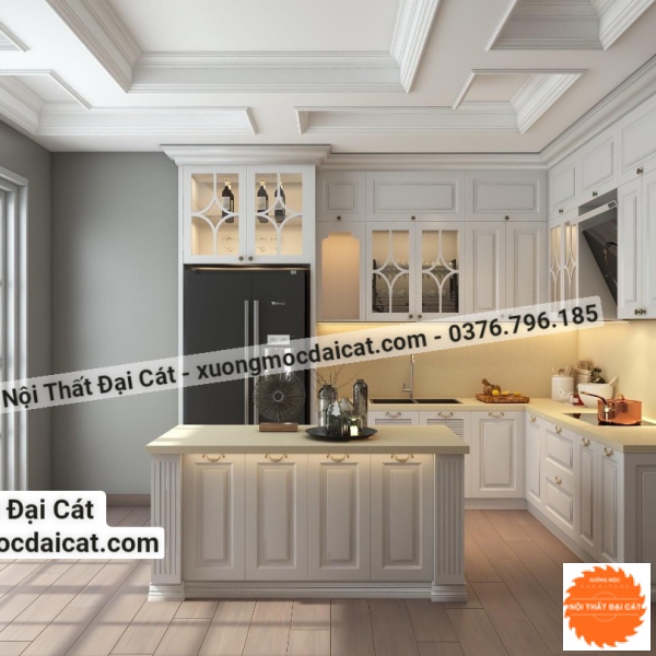 Tủ bếp gia đình thiết kế cổ điển TB0124